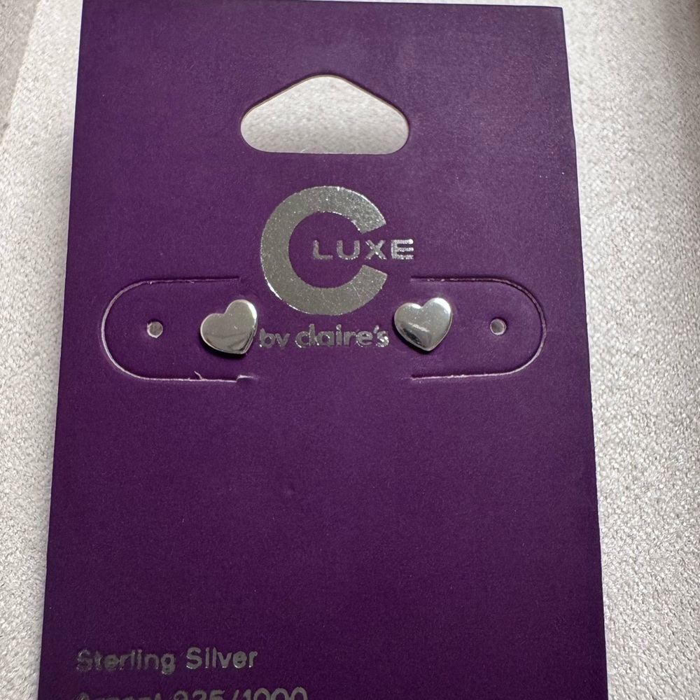 Claire’s C Luxe Sterling Silver Heart Earrings 🤍